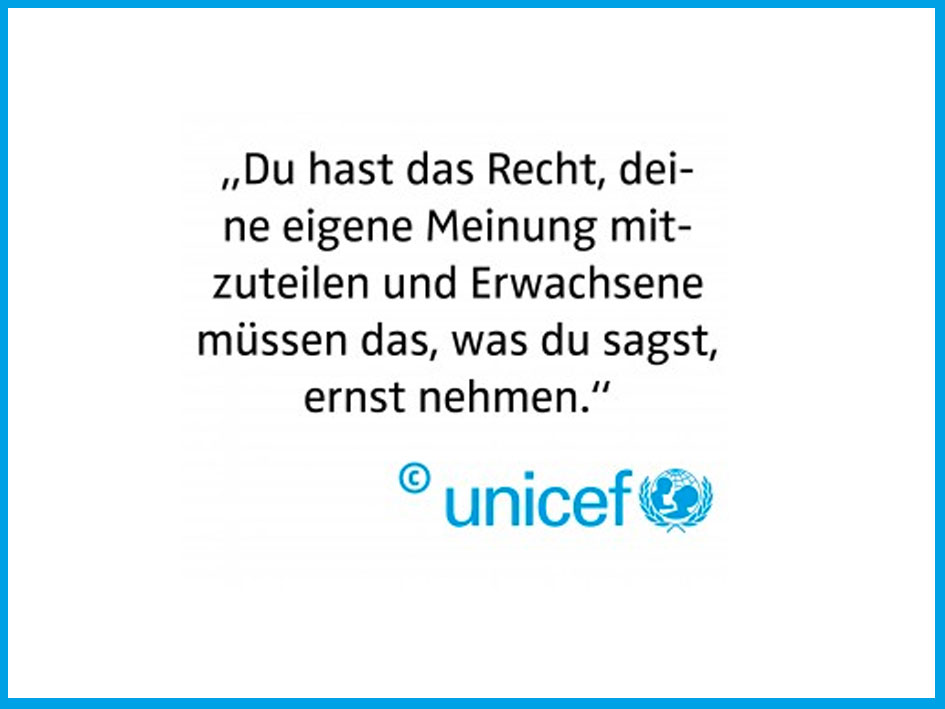 Emblem von UNICEF Deutschland, Organisation, die sich für die Rechte und den Schutz von Kindern engagiert.