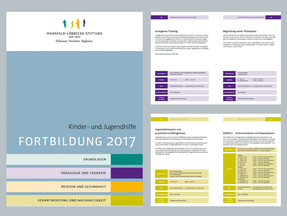 Informationsbroschüre zur Fortbildung 2017 mit Details zu Programminhalten.